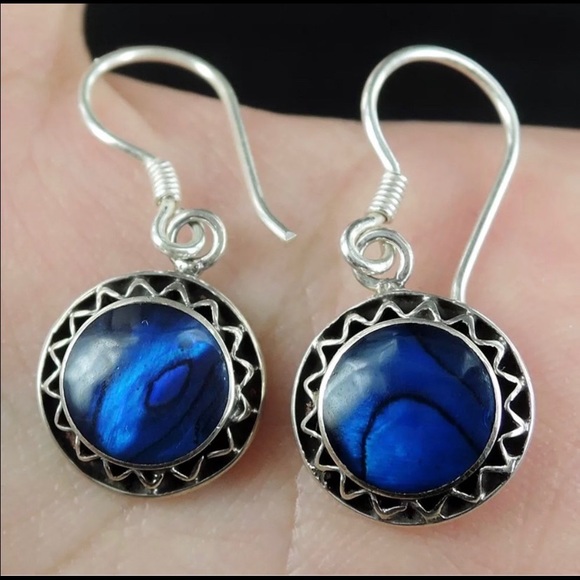 Sterling Abalone Earrings - Picture 2 of 10